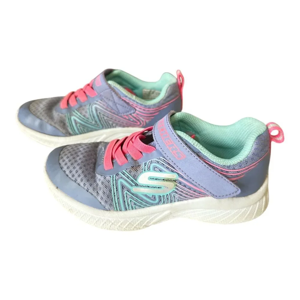 SKECHERS Kids Size 13 Girls Sneakers Gym Shoes Machine Washable Microspec Purple